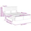 vidaXL Postelja s shranjevanjem Črna 140 x 190 cm Konstruiran les