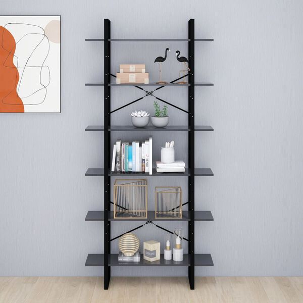 vidaXL Visoka omara siva 100x30x210 cm iverna plo&scaron;ča