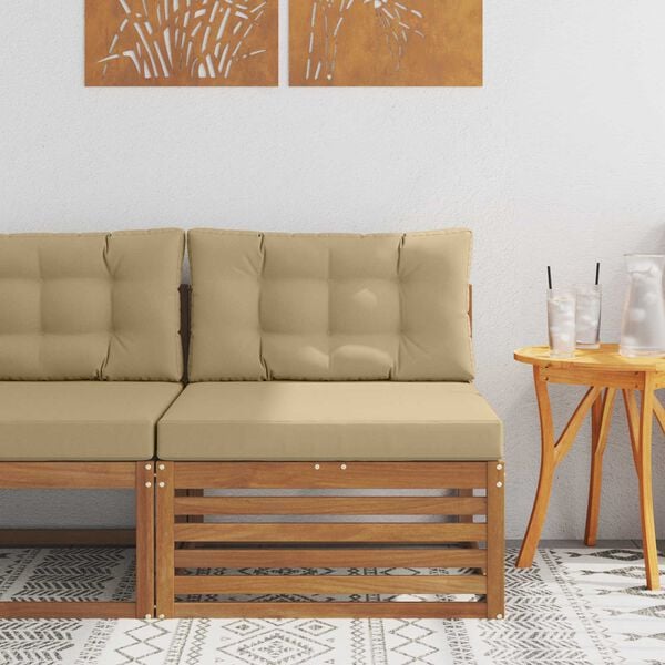 vidaXL Zunanja srednja sofa Masiven les akacije Naravna