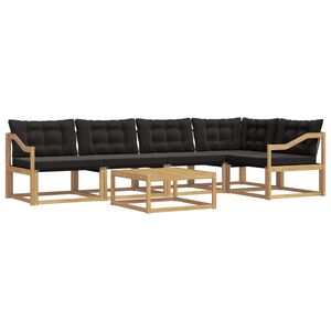 vidaXL Zunanja garnitura za sedenje 6 pcs Bela in črna 79 x 79 x 37 cm