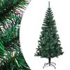 vidaXL Umetna novoletna jelka z mavričnimi konicami zelena 210 cm PVC