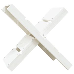 vidaXL Držalo za drva belo 47x39,5x48 cm trdna borovina