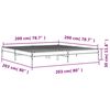 vidaXL Posteljni okvir rjav hrast 200x200 cm inženirski les in kovina