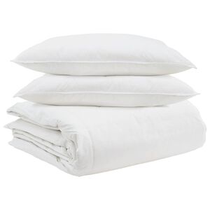 vidaXL Komplet odej z blazino 3 pcs Bela Perje