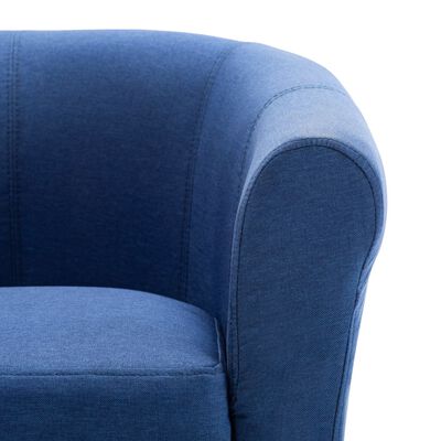 vidaXL Naslanjač in stolček 2-delni komplet modro blago