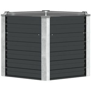 vidaXL Visoka greda antracitna 129x129x77 cm pocinkano jeklo