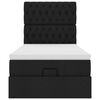 vidaXL Otomanska postelja z vzmetnico & LEDs črna 80x200cm blago