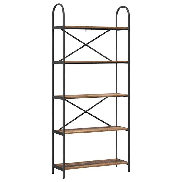 vidaXL Knjižna polica Star les 80 x 30 x 183 cm Konstruiran les