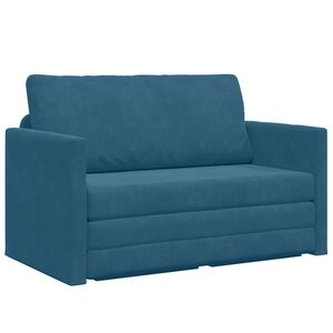 vidaXL Sofa postelja Modra 124 x 71 x 78 cm Žamet