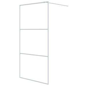 vidaXL Pregrada za tu&scaron; bela 100x195 cm prozorno ESG steklo