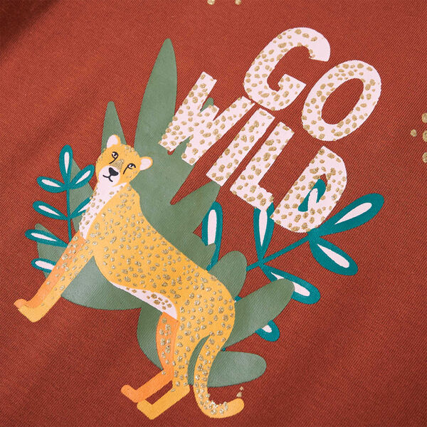 Otro&scaron;ka majica z dolgimi rokavi konjak 128