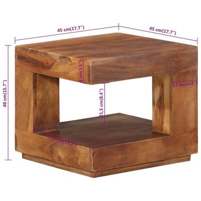 vidaXL Klubska mizica 45x45x40 cm trden akacijev les