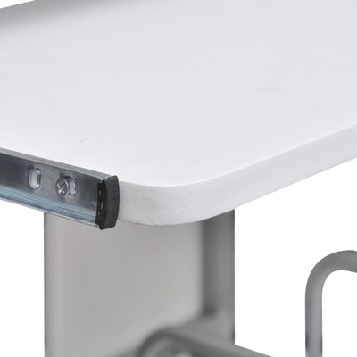 Mobilna računalniška miza z izvlečno polico Beli zaključek