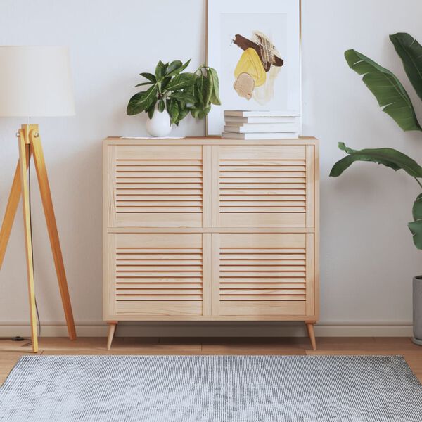 vidaXL Vrata za omarico z letvicami 4 kosi 39,5x49,4 cm trdna borovina