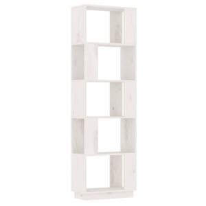vidaXL Knjižna omara/pregrada bela 51x25x163,5 cm trdna borovina