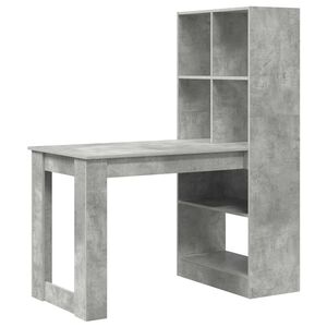 vidaXL Miza Betonsko siva Inženirski les 122 x 67 x 145 cm