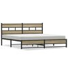 vidaXL Kovinski posteljni okvir brez vzmetnice sonoma hrast 193x203 cm