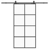 vidaXL Drsna vrata s kompletom strojne opreme črna 102,5x205 cm ESG steklo