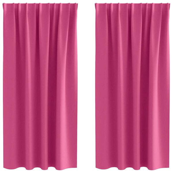 vidaXL Zavese za zatemnitev z obroči 2 pcs Svetlo roza 175 x 140 cm