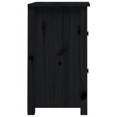 vidaXL Nočna omarica črna 40x35x61,5 cm trdna borovina