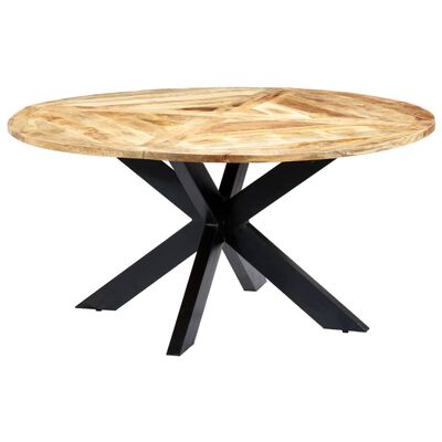 vidaXL Jedilna miza okrogla 150x76 cm trden mangov les