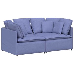 vidaXL Modularni kavč z blazinami blago kavbojke modre barve