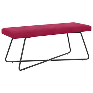 vidaXL klop Enobarvno Vinorodna rdeča 110 x 40 x 45 cm Žamet