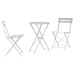 vidaXL Zložljiv bistro set 3 pcs Bež Jeklo