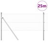 vidaXL Ogrodje s stebri srebrna 0.4 x 25 m Jeklo