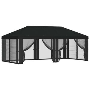 vidaXL Pokrov za gazebo s stranskimi stenami Črna 600,5 x 300,5 cm