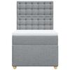 vidaXL Box spring postelja z vzmetnico svetlo siv 100x200 cm blago
