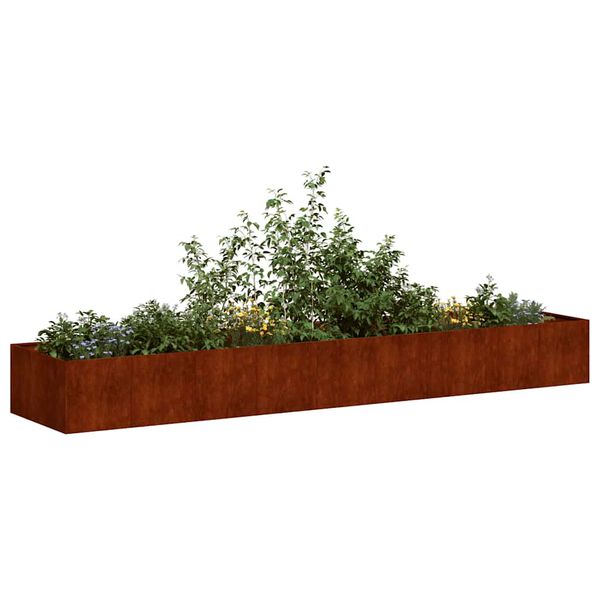 vidaXL Planter Rusty 360x80x40 cm Vremensko odporno jeklo