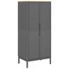 vidaXL Garderobna omara FLORO siva 77x53x171 cm trdna borovina