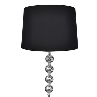 Črna stoječa svetilka z visokim stojalom in 4 okrasnimi kroglami
