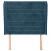 vidaXL Vzglavje z u&scaron;esi temno modra 93x23x118/128 cm žamet