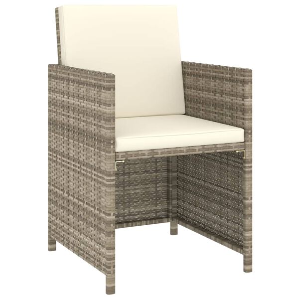 vidaXL Zunanja jedilna garnitura z blazinami 6-delna poli ratan bež