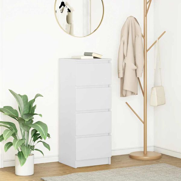 vidaXL Komoda bela 37,5x35x99 cm inženirski les