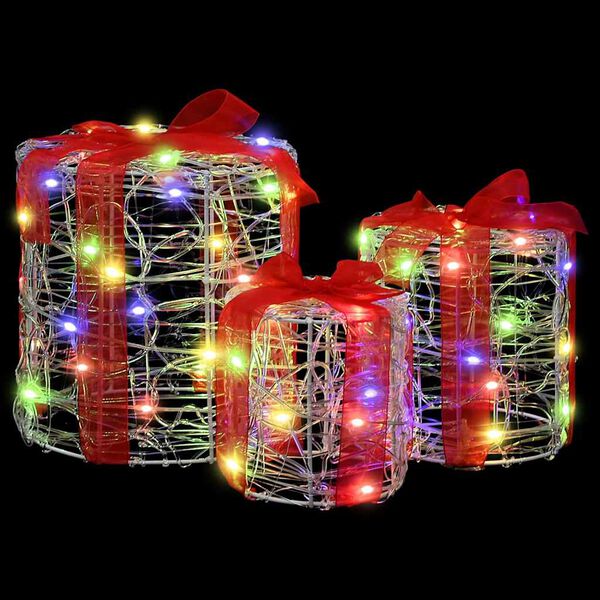 vidaXL Dekoracija Darilne Škatle 3 pcs barvito 20 x 20 x 21 cm Akril