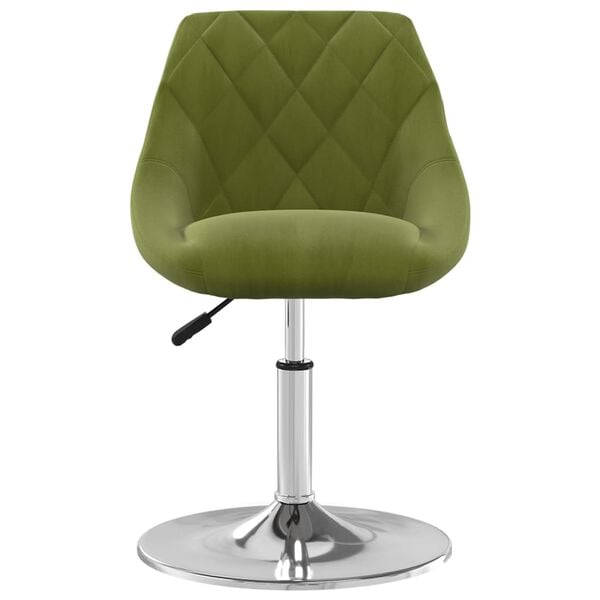 vidaXL Vrtljiv jedilni stol 2 kosa svetlo zelen žamet