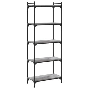 vidaXL Knjižna omara 5-nadstropna siva sonoma 60x30x154 cm inž. les