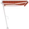 vidaXL Avtomatska tenda LED + senzor 450x350 cm oranžna/rjava