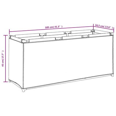 vidaXL Škatla za shranjevanje krem 105x34,5x45 cm tkanina