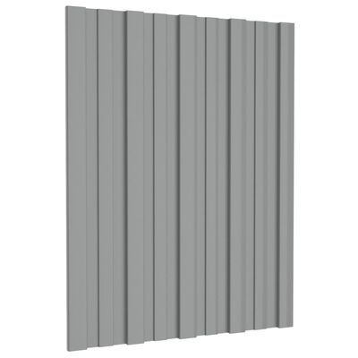 vidaXL Strešni paneli 36 kosov pocinkano jeklo sivi 60x45 cm