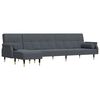 vidaXL Raztegljiv kavč L oblike temno siv 271x140x70 cm žamet