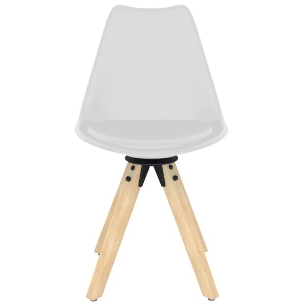 vidaXL Vrtljivi jedilni stoli 6 kosov bele barve PP