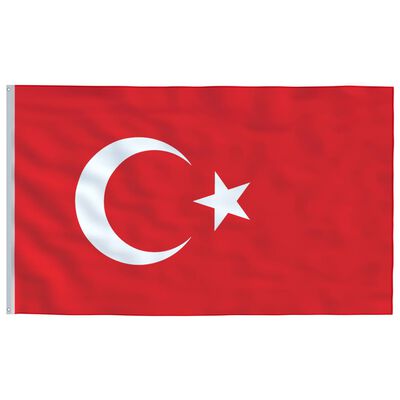 vidaXL Zastava Turčije in drog 6,23 m aluminij