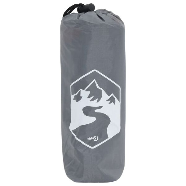 vidaXL Dežni pončo s kapuco 2 v 1 siv in oranžen 223x145 cm