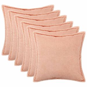 vidaXL Prevleka za blazino 6 pcs HOUTEN Roza 30 x 30 cm Boucl&eacute;