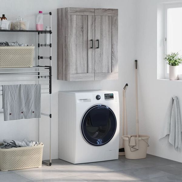 vidaXL Stenska omarica siva sonoma 69,5x34x90 cm inženirski les