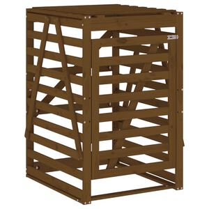 vidaXL Lopa za smetnjak medeno rjava 84x90x128,5 cm trdna borovina
